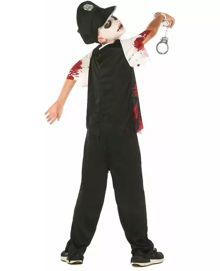 Dětský kostým zombie policisty černobílý, Velikost: 4-6 let (110-120 cm), image 3