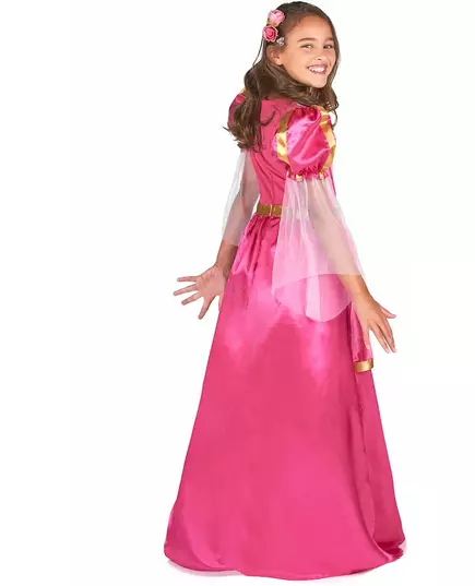 Růžový středověký kostým princezny pro dívky, Velikost: 10-12 let (130-140 cm), image 3