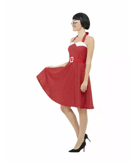 Dámský červený rockabilly kostým 50. let, Velikost: L, image 3