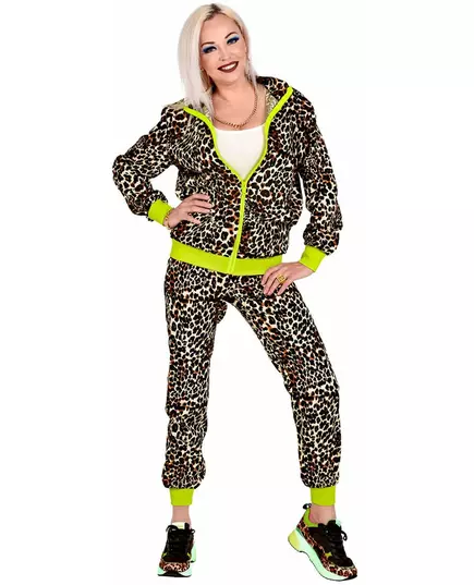 Kostým teplákové soupravy 80s leopard pro dospělé, Velikost: Large, image 3