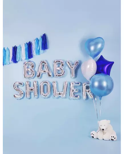Stříbrný fóliový písmenový balónek 32 cm, Velikost: S, image 4