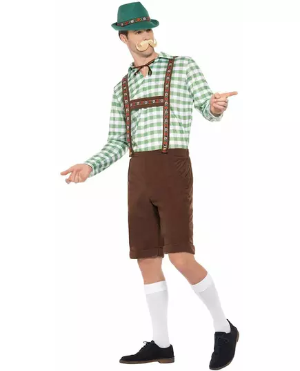 Bavorský kostým zeleno-hnědý pro dospělé, Velikost: Large, image 4
