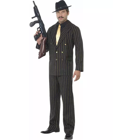 Pruhovaný charleston gangsterský kostým pro muže, Velikost: Large, image 4