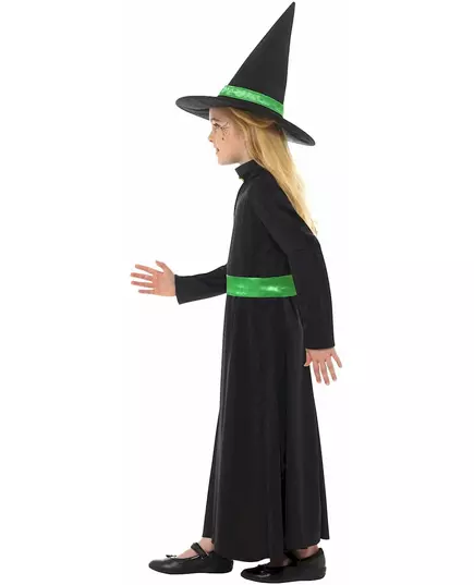 Malý zelený čarodějnický kostým pro dívky, Velikost: 7-9 let (130/143 cm), image 4