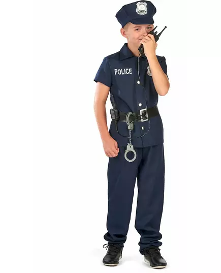 Dětský kostým policisty s krátkým rukávem, Velikost: 7-9 let (120-130 cm), image 3