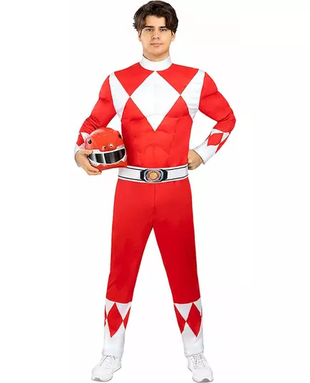 Červený Power Ranger kostým pro dospělé, Velikost: X-Large, image 3