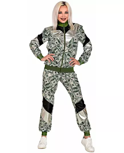 Teplákový kostým s motivem dolarové bankovky pro dospělé, Velikost: Large, image 4