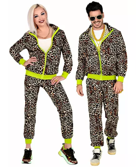 Kostým teplákové soupravy 80s leopard pro dospělé, Velikost: Medium, image 4