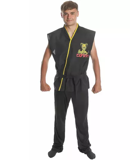 Černý karate student kostým pro dospělé, Velikost: Small, image 4