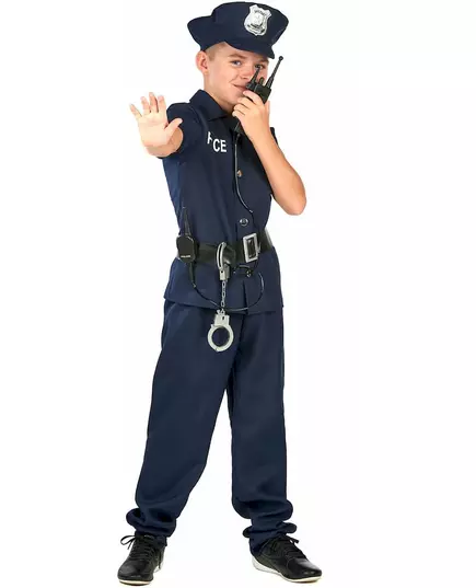 Dětský kostým policisty s krátkým rukávem, Velikost: 7-9 let (120-130 cm), image 4