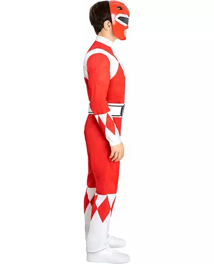 Červený Power Ranger svalový kostým pro děti, Velikost: 3-4 let, image 4