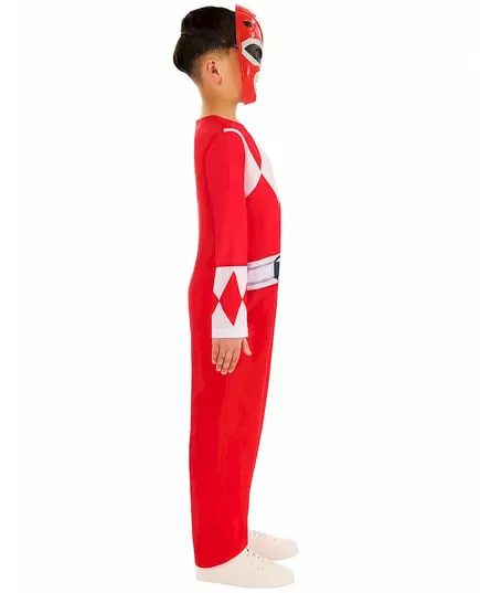 Klasický červený Power Ranger kostým pro děti, Velikost: 7-8 let (122 to 128 cm), image 4