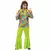 Zelený hippie kostým s barevnými symboly pro muže, Velikost: Medium (48-50)