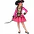 Růžovo-zlatý pirátský kostým pro dívky, Velikost: 7-9 let (120-130 cm)