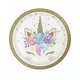 8 malých papírových talířů White Fairy Unicorn 18 cm