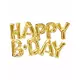 Fóliový balónek nápis Happy Birthday zlatý