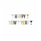 Girlanda Happy New Year stříbrná černá a zlatá