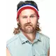 Čelenka mullet modrá, bílá a červená pro dospělé
