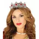 Stříbrná princeznovská tiára s červeným kamenem pro dospělé
