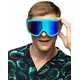 Fluorescenčně modré lyžařské brýle pro dospělé