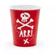 6 papírových kelímků Red Pirate Party 220 ml