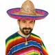 Mexické sombrero s růžovo-modrým lemem pro dospělé