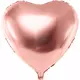 Metalický fóliový balónek srdce rose gold 45 cm
