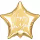 Fóliový balónek Happy New Year zlatá hvězda 50 cm