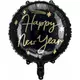 Černo-zlatý fóliový balónek Happy New Year 45 cm