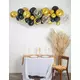 34 Halloween Balloon Arch Kit Black, Gold and Clear with Bats