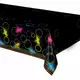 Černý plastový ubrus Glow Party 137 x 259 cm