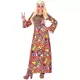 Dámský vícebarevný hippie kostým – dlouhé šaty, Velikost: Medium