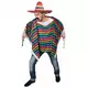 Vícebarevné třásňové mexické pončo pro dospělé