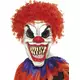 Děsivá klaunská maska pro dospělé na Halloween s červenými vlasy