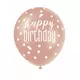 6 latexových balónků Happy Birthday s bílými a růžovými puntíky 30 cm, image 2