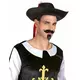 Černo-červený mušketýrský klobouk pro dospělé, image 2