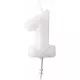 Bílá třpytivá číselná svíčka 6,5 cm, Velikost: 2, image 3