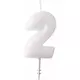 Bílá třpytivá číselná svíčka 6,5 cm, Velikost: 8, image 4